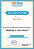 За проведение в своем общеобразовательном учреждении мероприятия  "II  Международный марафон "Остановись, мгновение, ты прекрасно!".